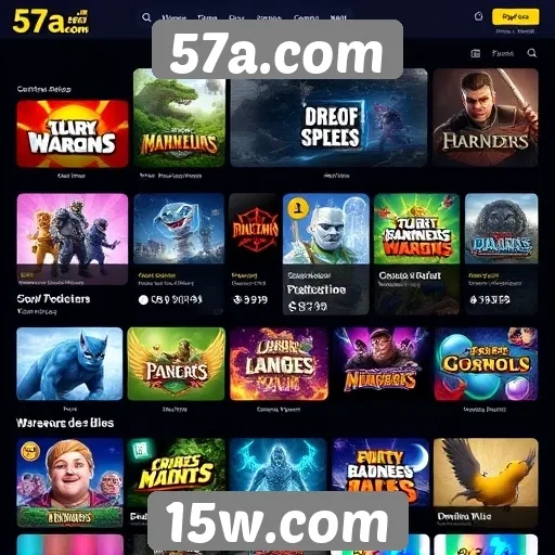 Análise da variedade de jogos disponíveis no 57a.com